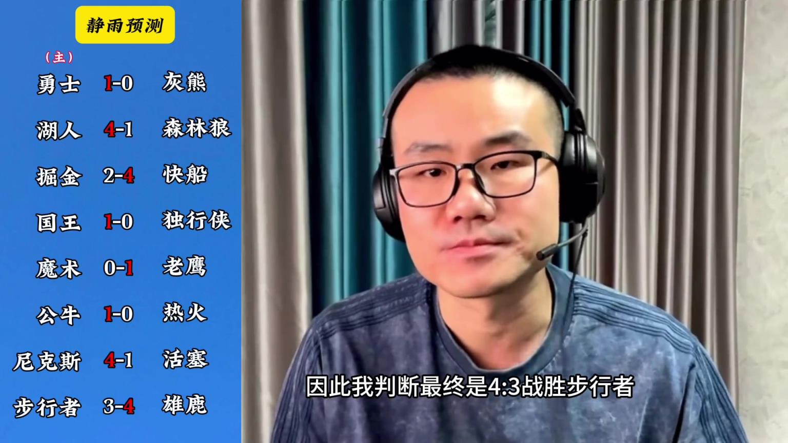 你同意嗎？靜雨對(duì)東西部季后賽球隊(duì)的預(yù)測(cè)：勇贏(yíng)熊 湖船尼鹿晉級(jí)